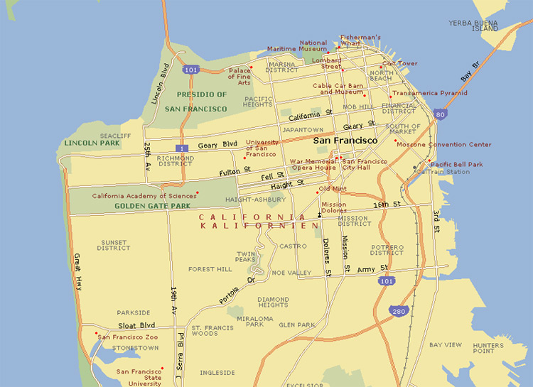Stadtplan von San Francisco