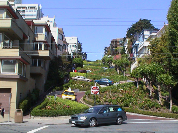 Die Lombard Street mit ihren S-Kurven